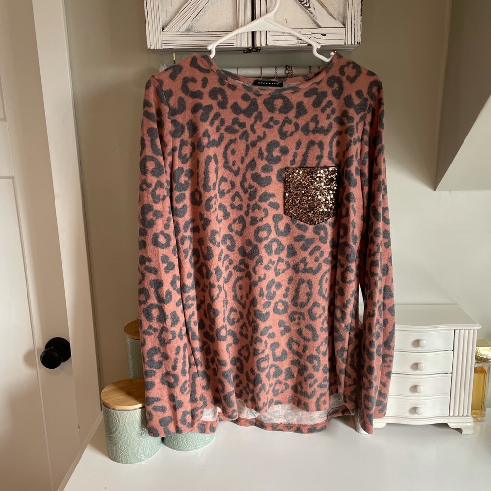 Leopard Sweater - Burnt Orange